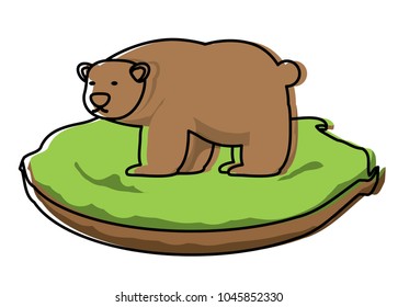 Wild grizzly bear icon