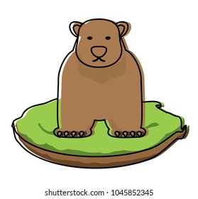 Wild grizzly bear icon