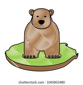 Wild grizzly bear icon
