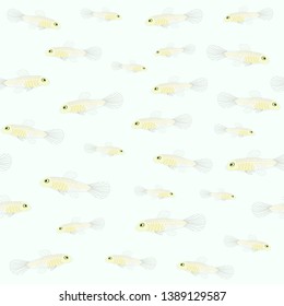 Wild guppies fish vector pattern