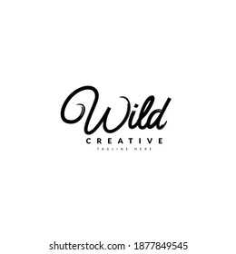 WILD handwritten logotype. Typography for company and business logo. Vector logo design.