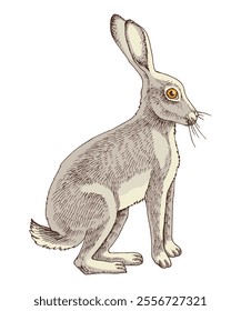 Wild hare hand drawn vector illustration