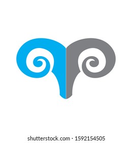 wild head with horns vector art