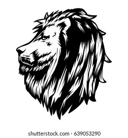 Wild Head Lion Illustration Logo Mascot Luxury Power Leader Brand