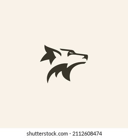 Wild Head Wolf Face Logo design inspiration