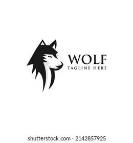 wild head wolf fierce face logo design inspiration