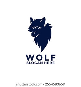 Wild Head wolf fierce face logo design inspiration. Wolf logo design vector template