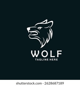 wild head wolf fierce face logo design inspiration