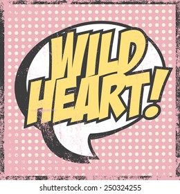 wild heart background, illustration in vector format