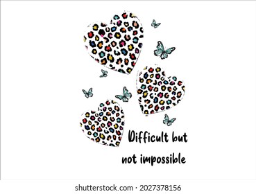 wild heart leopard and butterfly vector
