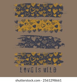 wild at heart slogan with animal skin illustration