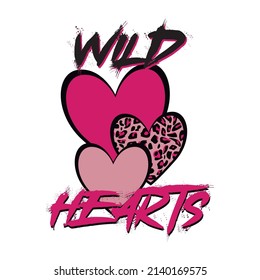 Wild Hearts Radical Animal Print Vector T-shirt Fashion Design