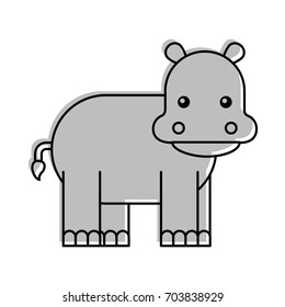 Wild hippopotamus isolated icon