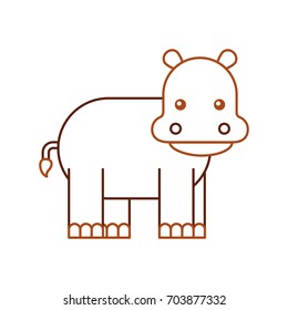 Wild hippopotamus isolated icon