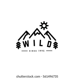 Wild hipster clothing logo vector illustration