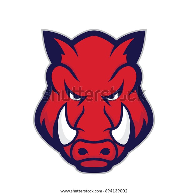 Wild Hog Boar Head Mascot Stock Vector (Royalty Free) 694139002 ...