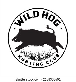 Wild Hog Hunting Club Logo, Company Logo Design Idea, Vector Illustration