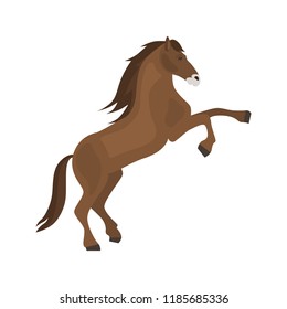 Wild horse color vector icon. Flat design