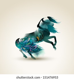 Wild horse, eps10 vector