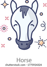 Wild horse flat vector style, modern flat icon 
