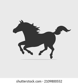 Wild horse galloping silhouette vector illustration