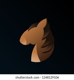 Wild horse head logo design with the concept of golden ratio circle.