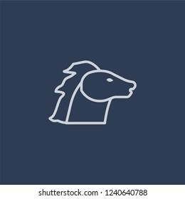 Wild horse icon. Trendy flat vector line Wild horse icon on dark blue background from animals  collection. 