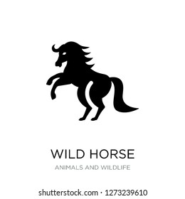 wild horse icon vector on white background, wild horse trendy filled icons from Animals and wildlife collection, wild horse simple element illustration