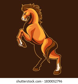 wild horse jump vector illustration