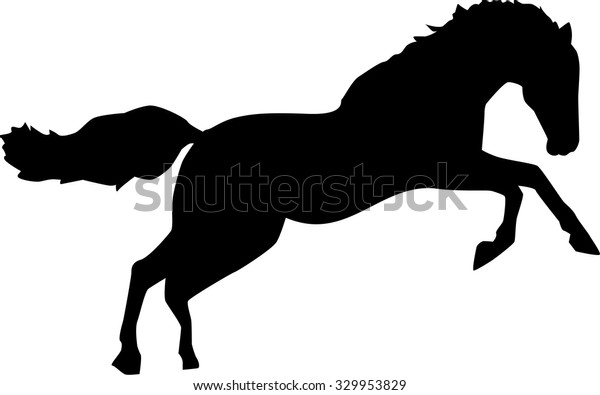 Wild Horse Jumping Bronco Stock Vector (Royalty Free) 329953829