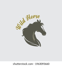 wild horse logo, elegant and strong icons head horse vector illustrations