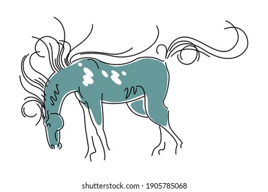 wild horse mustang enjoy freedom