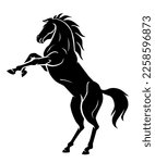 Wild Horse Standing, Land Animal Silhouette