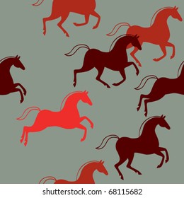 wild horses - seamless pattern