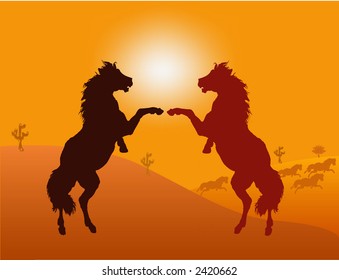 Wild Horses - vector