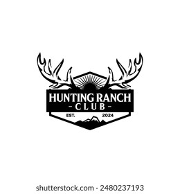 Wild Hunt Hunter Ranch Farm Adventure Logo Club Vintage Country Template Design Vector