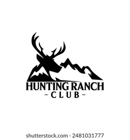 Wild Hunt Hunter Ranch Farm Adventure Logo Club Vintage Country Template Design Vector