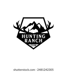 Wild Hunt Hunter Ranch Farm Adventure Logo Club Vintage Country Template Design Vector