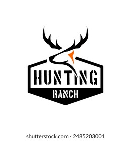 Wild Hunt Hunter Ranch Farm Adventure Logo Club Vintage Country Template Design Vector