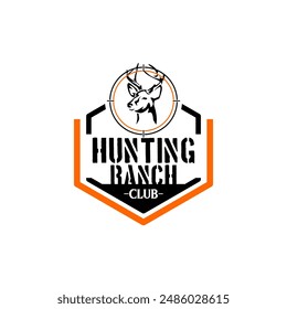 Wild Hunt Hunter Ranch Farm Adventure Logo Club Vintage Country Template Design Vector