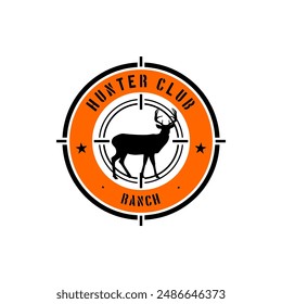 Wild Hunt Hunter Ranch Farm Adventure Logo Club Vintage Country Template Design Vector