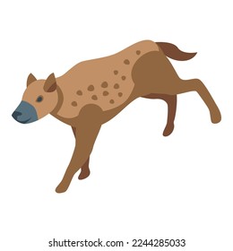 Wild hyena icon isometric vector. Animal wolf. Asian park