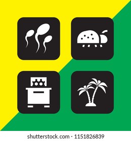 wild icon. 4 wild set with ladybug, sperm, desert and bee hive vector icons for web and mobile app