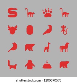 wild icon set. vector set about horse, lemur, parrot and polar bear icons set.