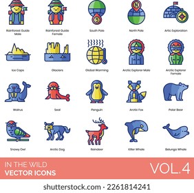 In The Wild Icons including Animal Skull, Antilope, Arctic Dog, Arctic Explorer Female, Arctic Explorer Male, Arctic Fox, Armadillo, Artic Exploration, Beluga Whale, Buggy, Cacao, Cacti