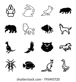 Wild Icons Set 16 Editable Filled Stock Vector (royalty Free) 795493720 