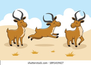 Wild Impala Cartoon Cute Animals