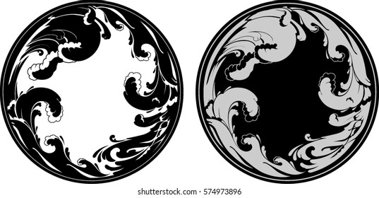 Wild Infinite Wave Round Background Set