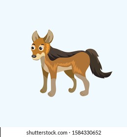 Wild Jackal isolated vector illustration