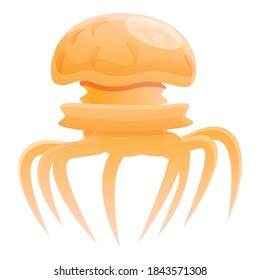Wild jellyfish icon. Cartoon of wild jellyfish vector icon for web design isolated on white background